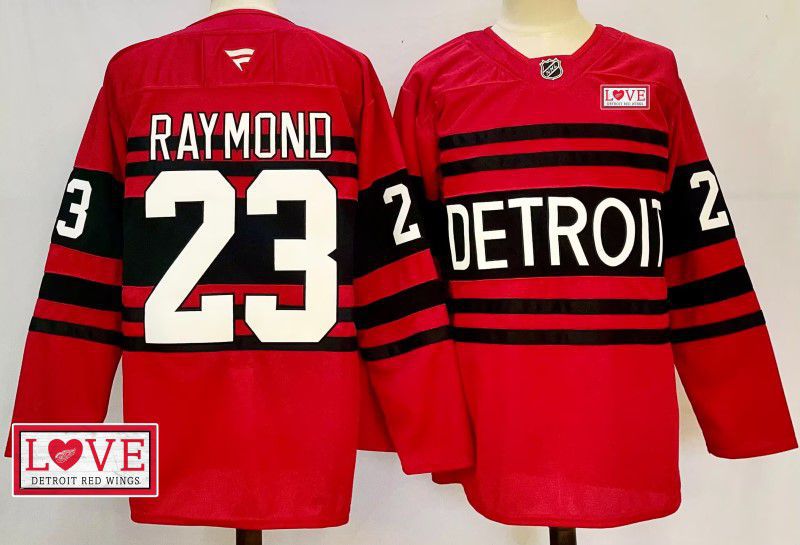 Men Detroit Red Wings #23 Raymond Red Fanatics 2025 NHL Jersey style 11->detroit red wings->NHL Jersey
